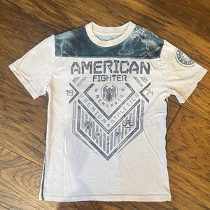 American Fighter Teal and White Tee
